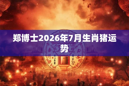 郑博士2026年7月生肖猪运势