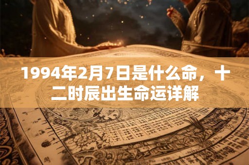 1994年2月7日是什么命，十二时辰出生命运详解