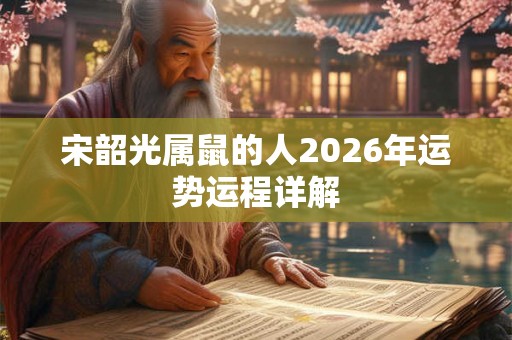 宋韶光属鼠的人2026年运势运程详解