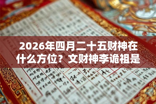 2026年四月二十五财神在什么方位?文财神李诡祖是谁? 2026年四月二十五财神在什么方位?文财神李诡祖是谁?