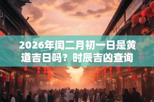 2026年闰二月初一日是黄道吉日吗？时辰吉凶查询
