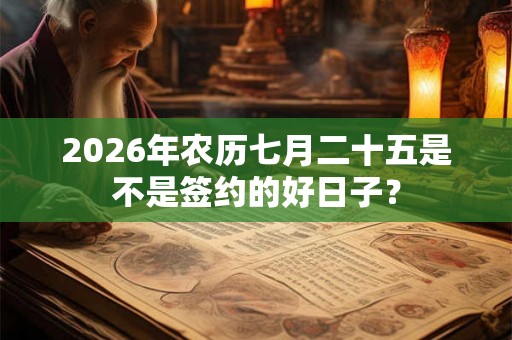 2026年农历七月二十五是不是签约的好日子？