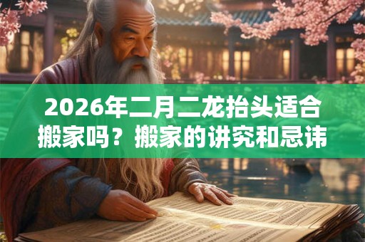 2026年二月二龙抬头适合搬家吗？搬家的讲究和忌讳大全！