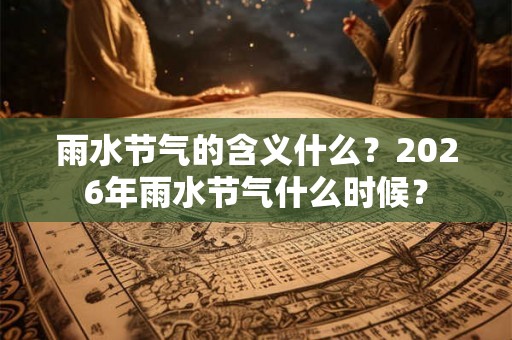 雨水节气的含义什么？2026年雨水节气什么时候？