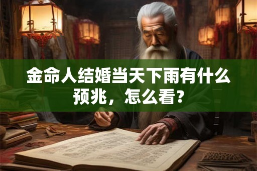 金命人结婚当天下雨有什么预兆，怎么看？