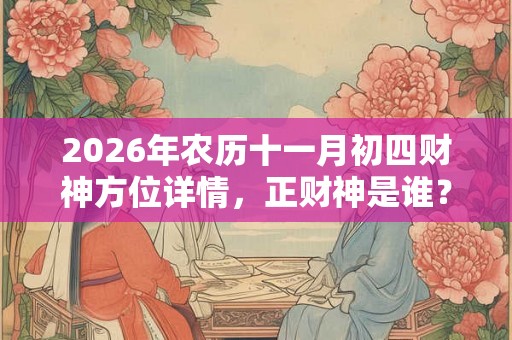 2026年农历十一月初四财神方位详情，正财神是谁？
