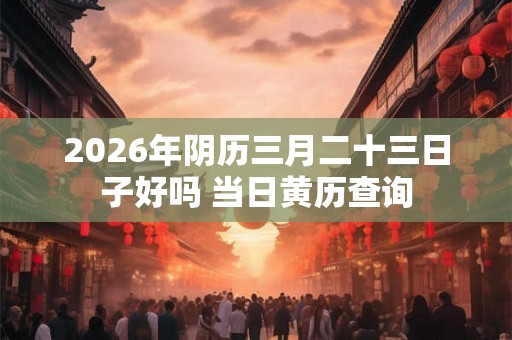 2026年阴历三月二十三日子好吗 当日黄历查询