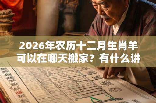 2026年农历十二月生肖羊可以在哪天搬家？有什么讲究？