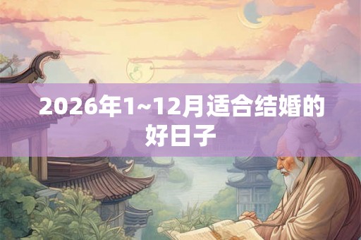 2026年1~12月适合结婚的好日子