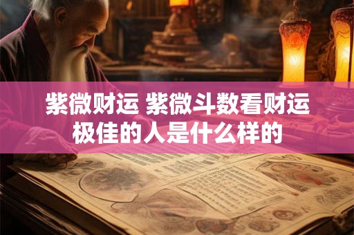 紫微财运 紫微斗数看财运极佳的人是什么样的