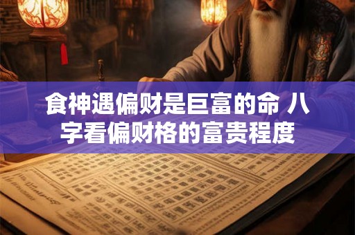 食神遇偏财是巨富的命 八字看偏财格的富贵程度