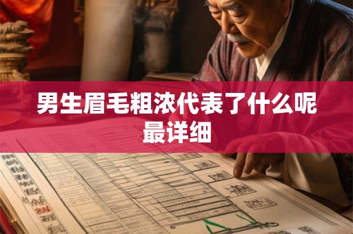 男生眉毛粗浓代表了什么呢最详细