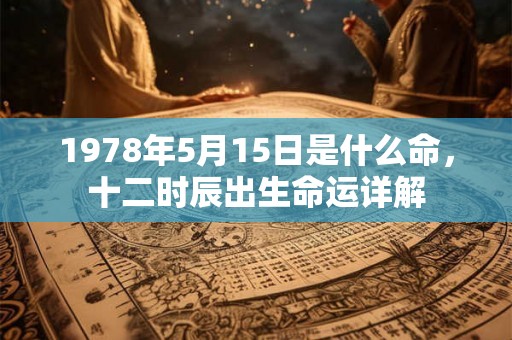 1978年5月15日是什么命，十二时辰出生命运详解