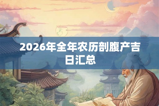 2026年全年农历剖腹产吉日汇总 2026年全年农历剖腹产吉日汇总