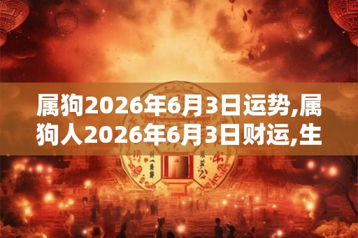 属狗2026年6月3日运势,属狗人2026年6月3日财运,生肖狗2026年6月3日运势