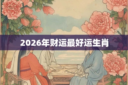 2026年财运最好运生肖