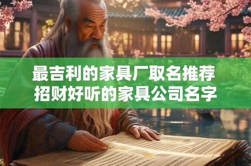 最吉利的家具厂取名推荐 招财好听的家具公司名字