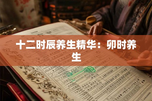 十二时辰养生精华：卯时养生