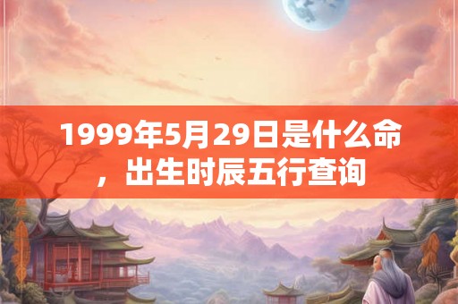 1999年5月29日是什么命，出生时辰五行查询