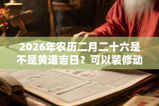 2026年农历二月二十六是不是黄道吉日？可以装修动土？