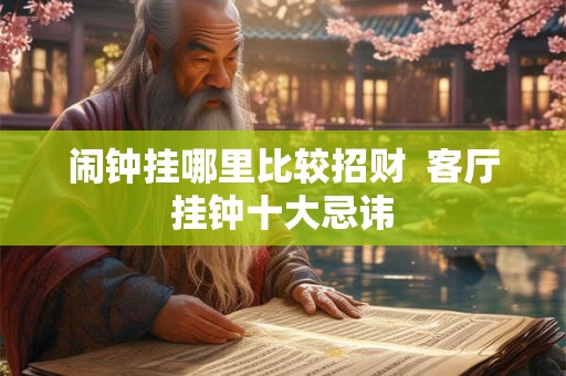 闹钟挂哪里比较招财  客厅挂钟十大忌讳