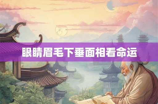 眼睛眉毛下垂面相看命运