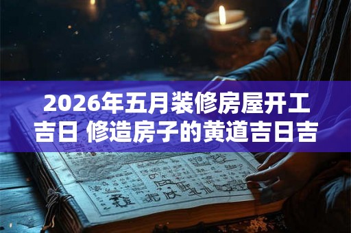 2026年五月装修房屋开工吉日 修造房子的黄道吉日吉时