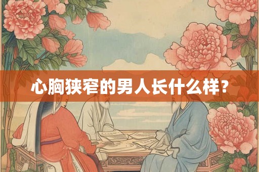 心胸狭窄的男人长什么样？