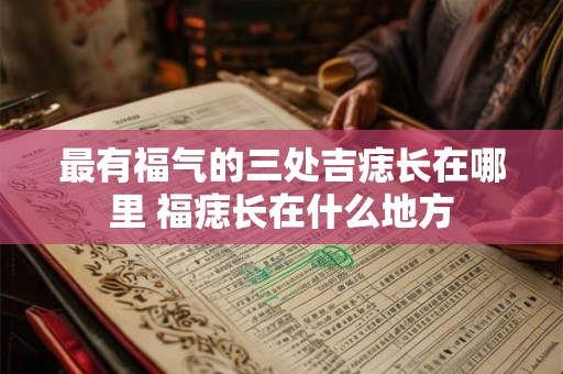 最有福气的三处吉痣长在哪里 福痣长在什么地方