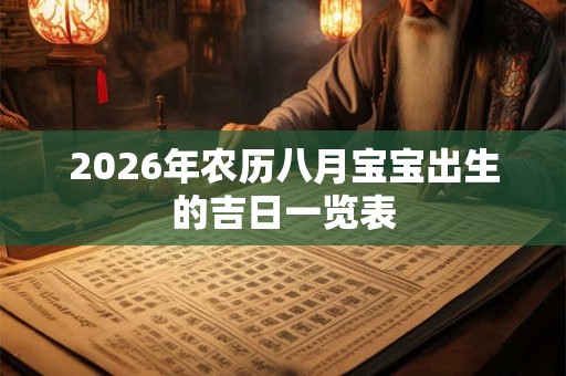 2026年农历八月宝宝出生的吉日一览表