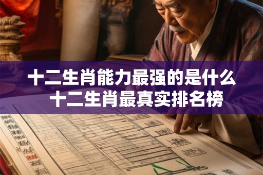 十二生肖能力最强的是什么  十二生肖最真实排名榜