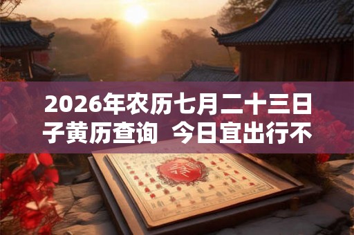 2026年农历七月二十三日子黄历查询  今日宜出行不
