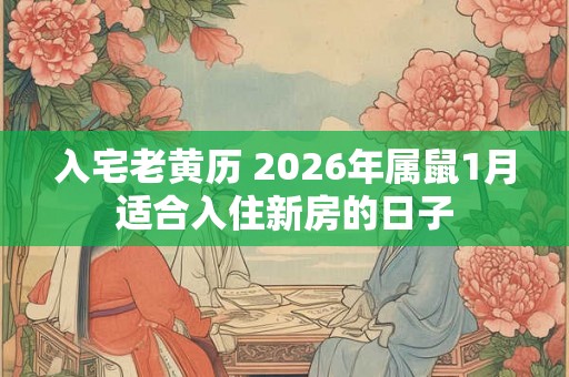 入宅老黄历 2026年属鼠1月适合入住新房的日子