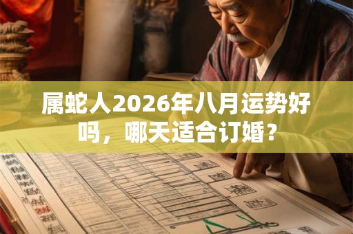 属蛇人2026年八月运势好吗，哪天适合订婚？