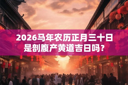 2026马年农历正月三十日是剖腹产黄道吉日吗？