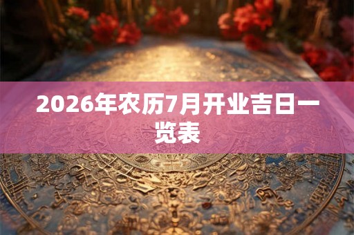 2026年农历7月开业吉日一览表