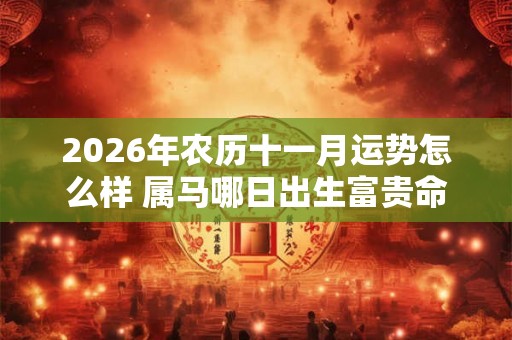 2026年农历十一月运势怎么样 属马哪日出生富贵命
