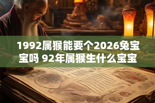 1992属猴能要个2026兔宝宝吗 92年属猴生什么宝宝最好