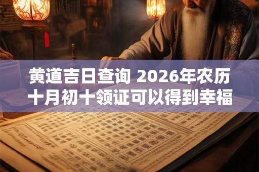 黄道吉日查询 2026年农历十月初十领证可以得到幸福吗