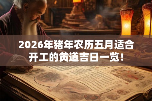 2026年猪年农历五月适合开工的黄道吉日一览！