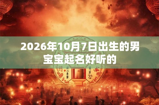 2026年10月7日出生的男宝宝起名好听的