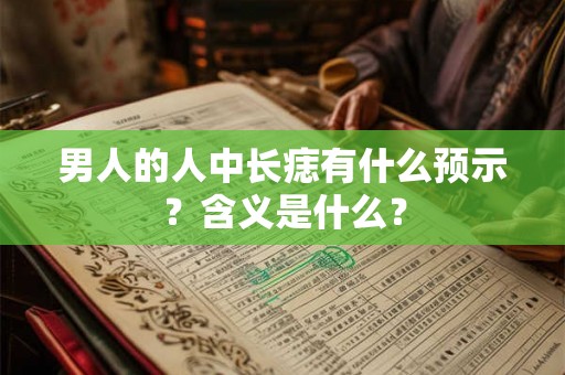 男人的人中长痣有什么预示？含义是什么？