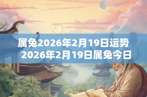属兔2026年2月19日运势 2026年2月19日属兔今日运势 属兔2026年2月19日运势 2026年2月19日属兔今日运势