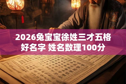 2026兔宝宝徐姓三才五格好名字 姓名数理100分