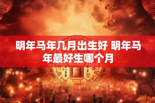 明年马年几月出生好 明年马年最好生哪个月