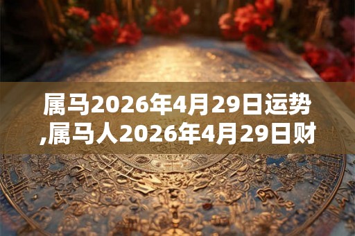 属马2026年4月29日运势,属马人2026年4月29日财运,生肖马2026年4月29日运势