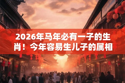 2026年马年必有一子的生肖！今年容易生儿子的属相