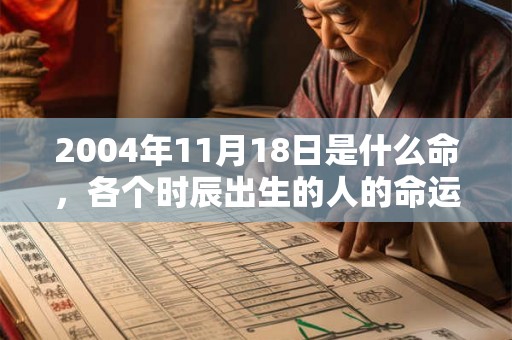 2004年11月18日是什么命，各个时辰出生的人的命运