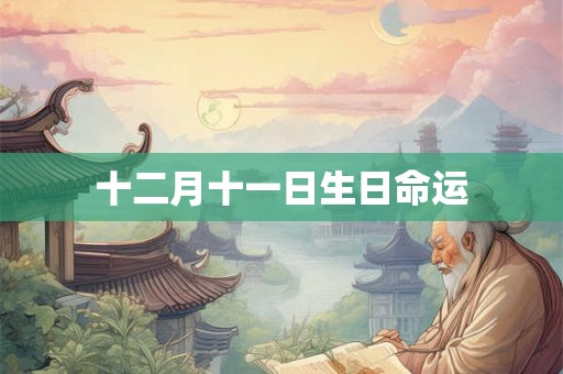 十二月十一日生日命运 十二月十一日生日命运