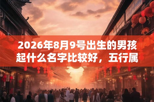 2026年8月9号出生的男孩起什么名字比较好，五行属什么